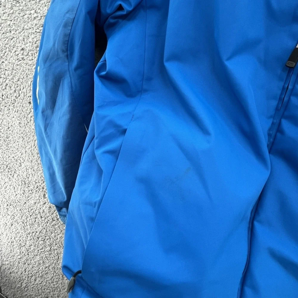 KJUS Ski Jacket Mens Large Blue Dermizax EV‎ Thinsulate Hooded Waterproof Snow